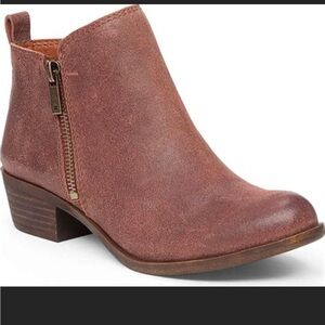 Brand New in Box- Lucky Brand Women's Rust Brown Suede Ankle Bootie sz 8